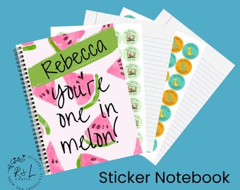 Personalized Teacher Sticker Notebook: A4, 70 Lined Pages, 5 Sticker Sheets