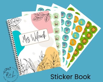 Personalized Teacher Sticker Book: Custom Name, 10-50 Sheets