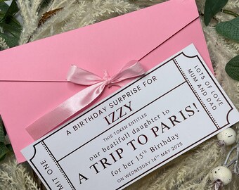 Token Style Foiled Ticket, Gift voucher, Birthday surprise
