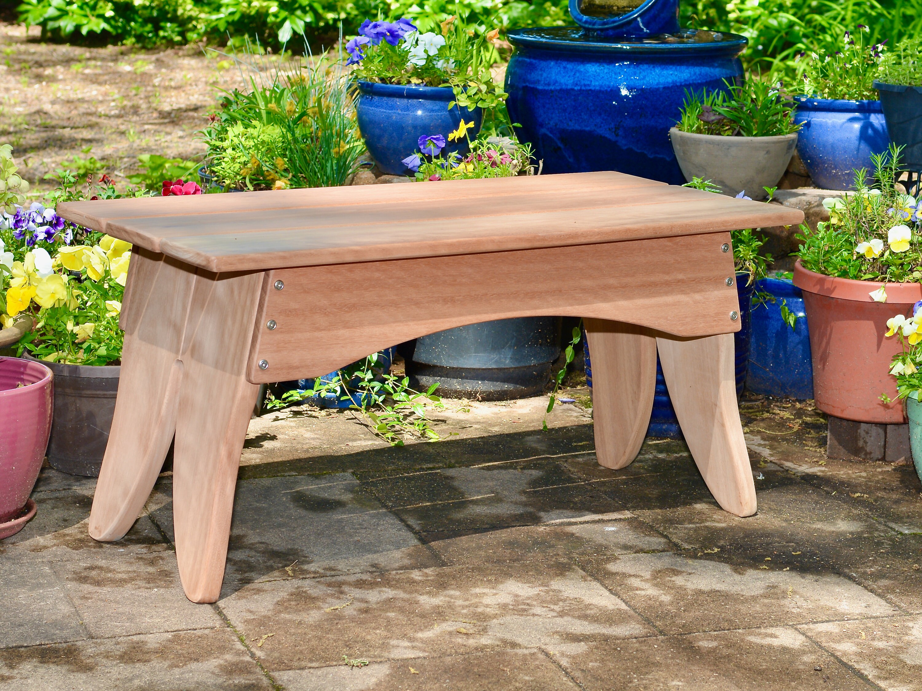 Wood Garden Bench, Eucalyptus Wood Bench, Hand Made Serving Bench ...