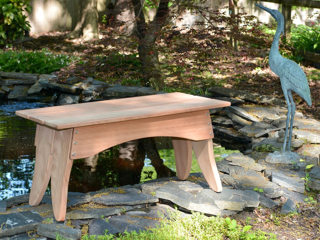Wood Garden Bench, Eucalyptus Wood Bench, Hand Made Serving Bench ...