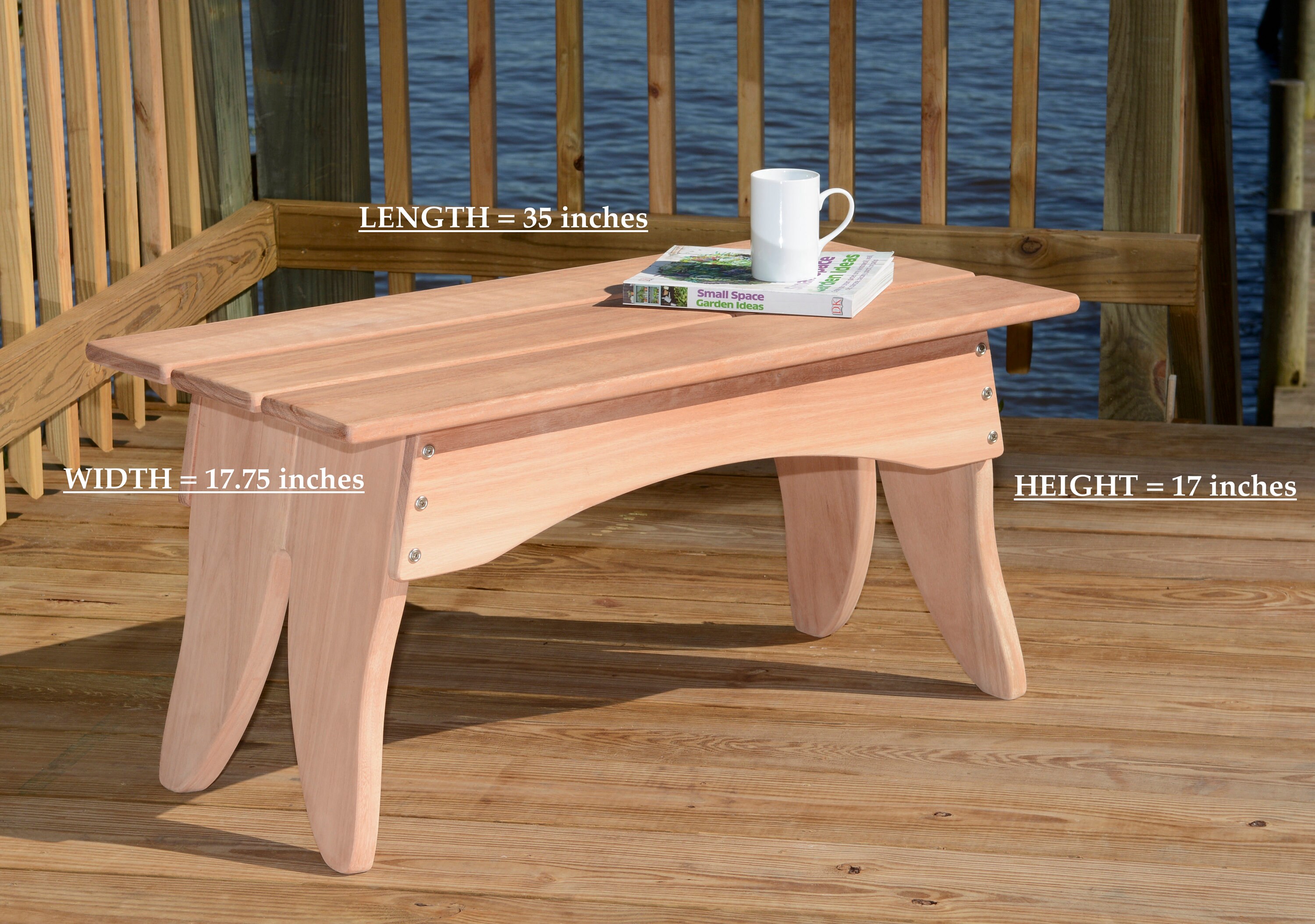 Wood Garden Bench, Eucalyptus Wood Bench, Hand Made Serving Bench ...