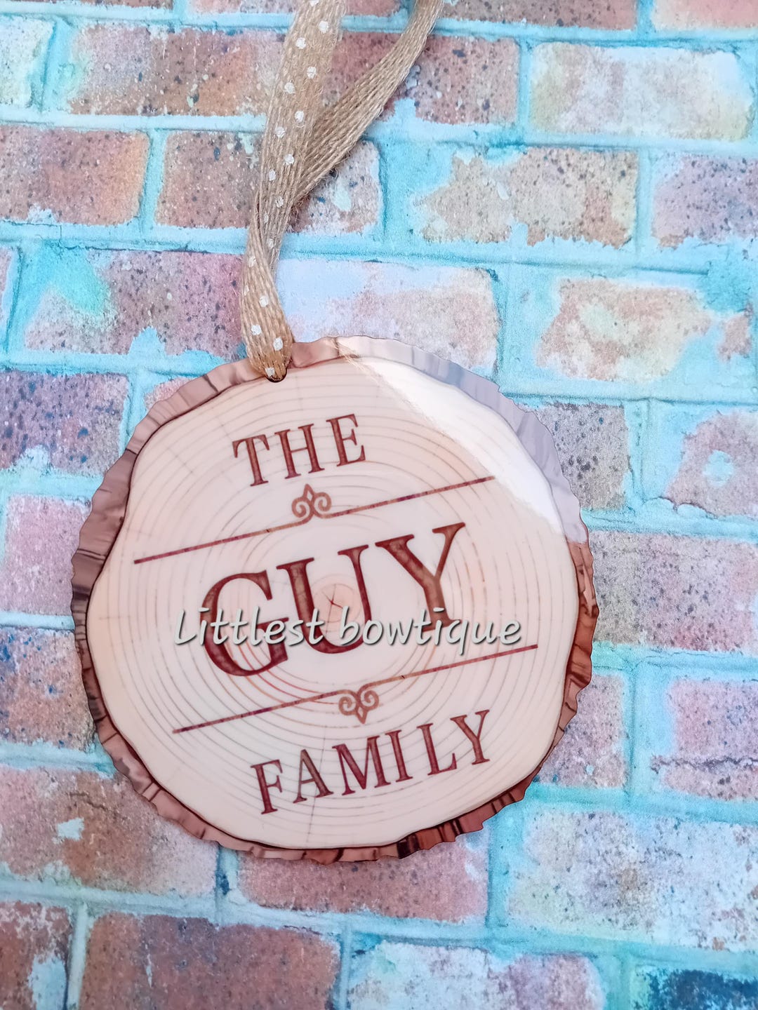 Personalised Log Slice Decorations. Wood Slice. Log Slice. Family Name ...