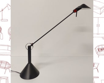 1980s Memphis design Table Lamp, Brilliant Leuchten, Memphis Milan Style table lamp. Desk vintage lamp. Black desk lamp