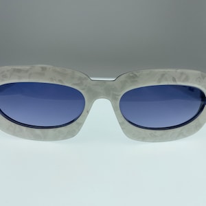 Vintage sunglasses by Silhouette model M 3095 , sunglasses with white/grey frame, blue lenses, made in austria 80s sunglasses.