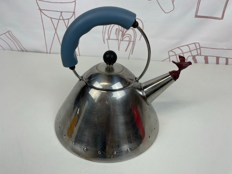 Vintage Alessi 9093 Kettle Iconic Design by Michael Graves 80s Kitchen