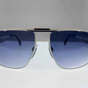 Vintage sunglasses by Silhouette model M 8512 JET STYLE, sunglasses with white frame, blue gradient lenses, made in austria 80s sunglasses.