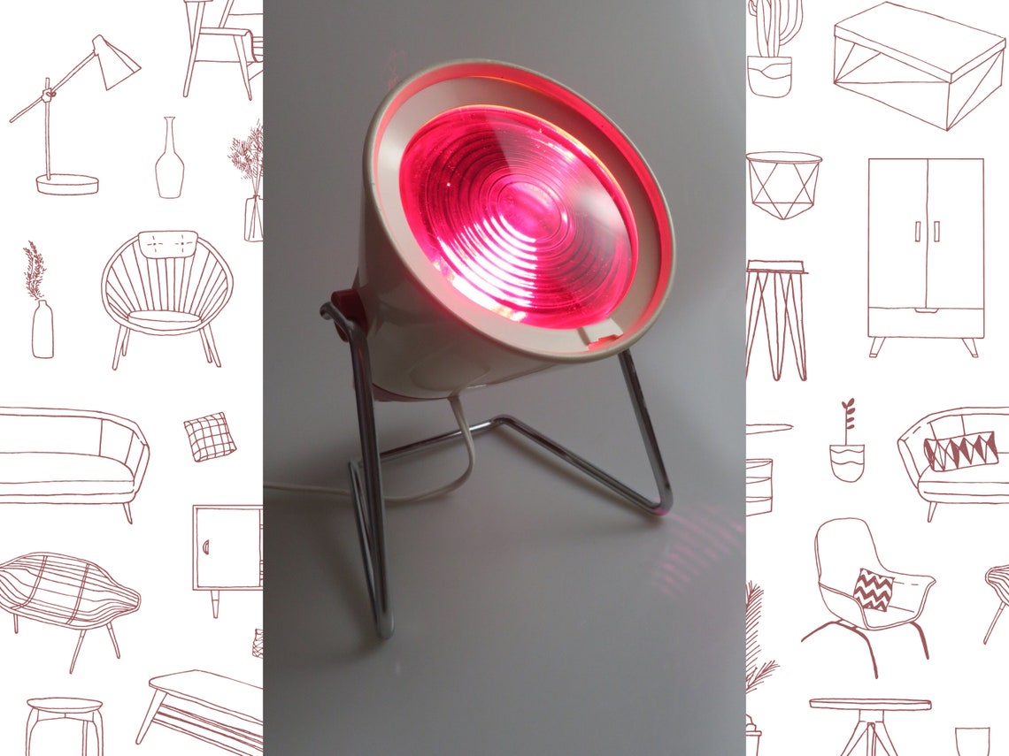 Vintage Philips Infraphil Heat Lamp – Charlotte Perriand, 1960s Aluminum, foto 2 di 5
