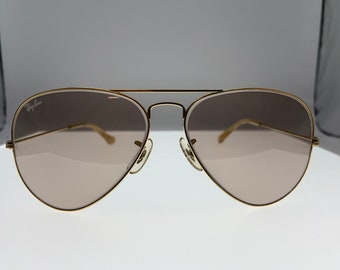 Vintage sunglasses Ray-ban B&L Aviator Ambermatic all weather gold frame