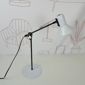 Vintage Tischlampe Veneta Lumi Z1-90 - Tischlampe im Memphis Stil - Drehbare Schreibtischlampe - Nachttischlampe aus den 80er Jahren