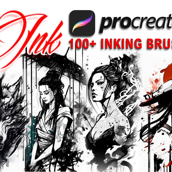 100+ Farbpinsel für Procreate, Tattoo-Farbpinsel, digitale Malerei, Skizzieren