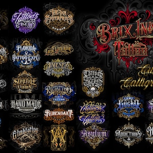 Custom Gothic Blackletter Logo Lettering & Monogram – Tattoo Shop Logo, T‑Shirt Design, Custom Calligraphy Art