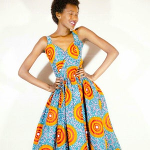 Wax Fabric Printed Dress