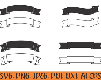 Scroll Ribbon Svg | Etsy