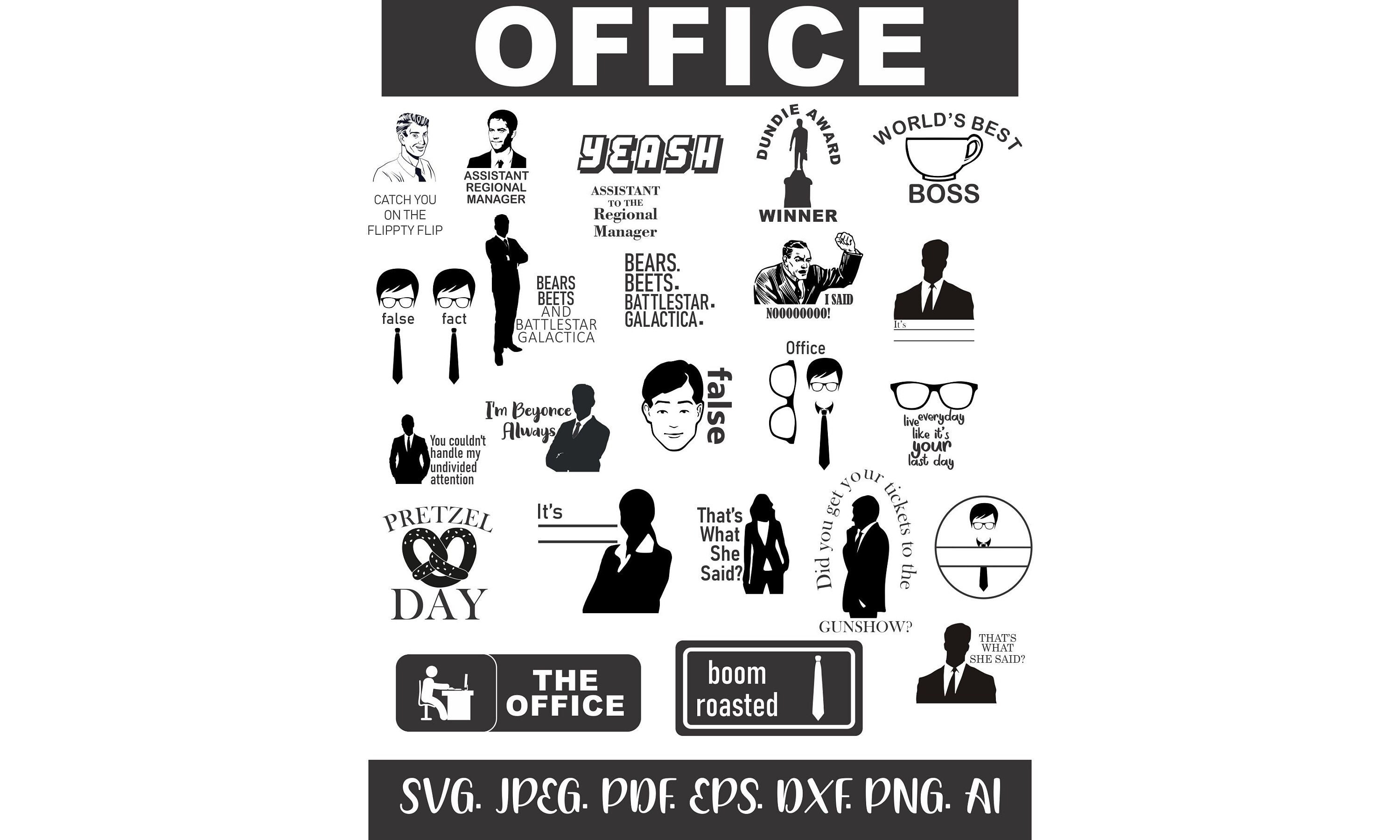 Office SVG Bundle the Office Svg Highquality Designs the Etsy Canada