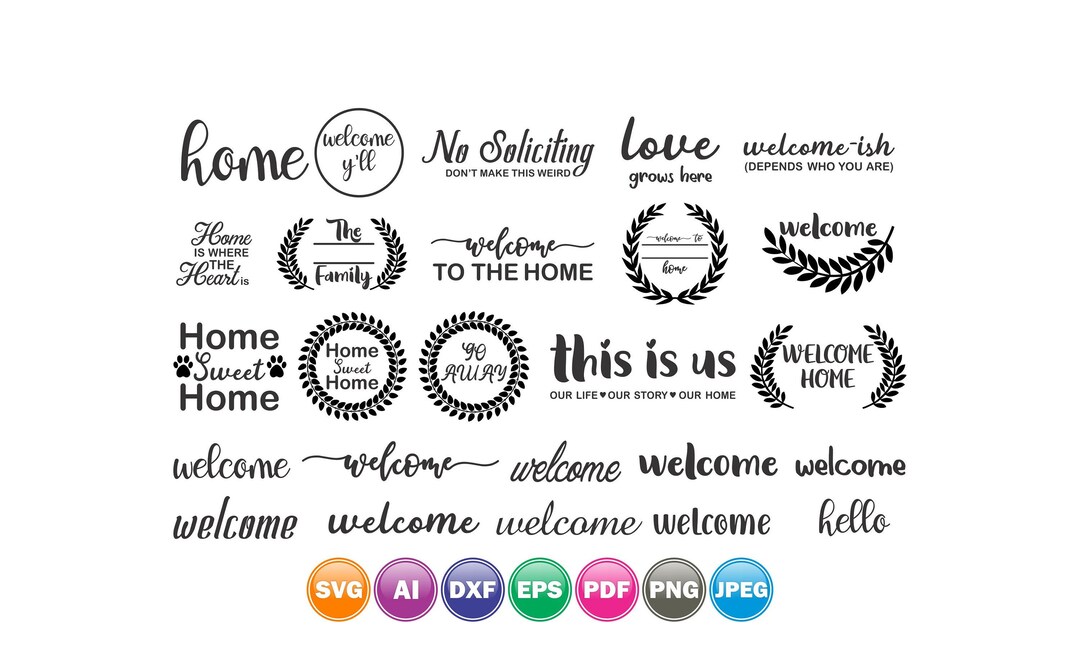 Welcome Svg Bundle Welcome Sign Svg Family Sign Svg - Etsy Hong Kong