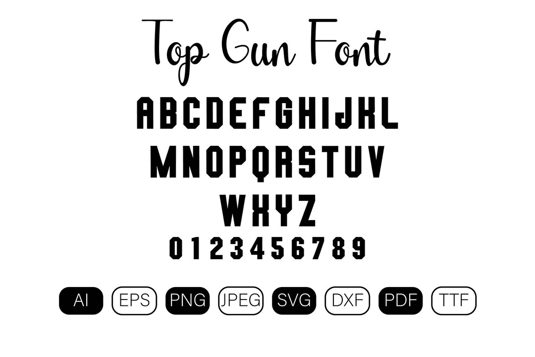 Top Gun Font SVG Top Gun Logo Top Gun Bundle Top Gun Svg Etsy UK
