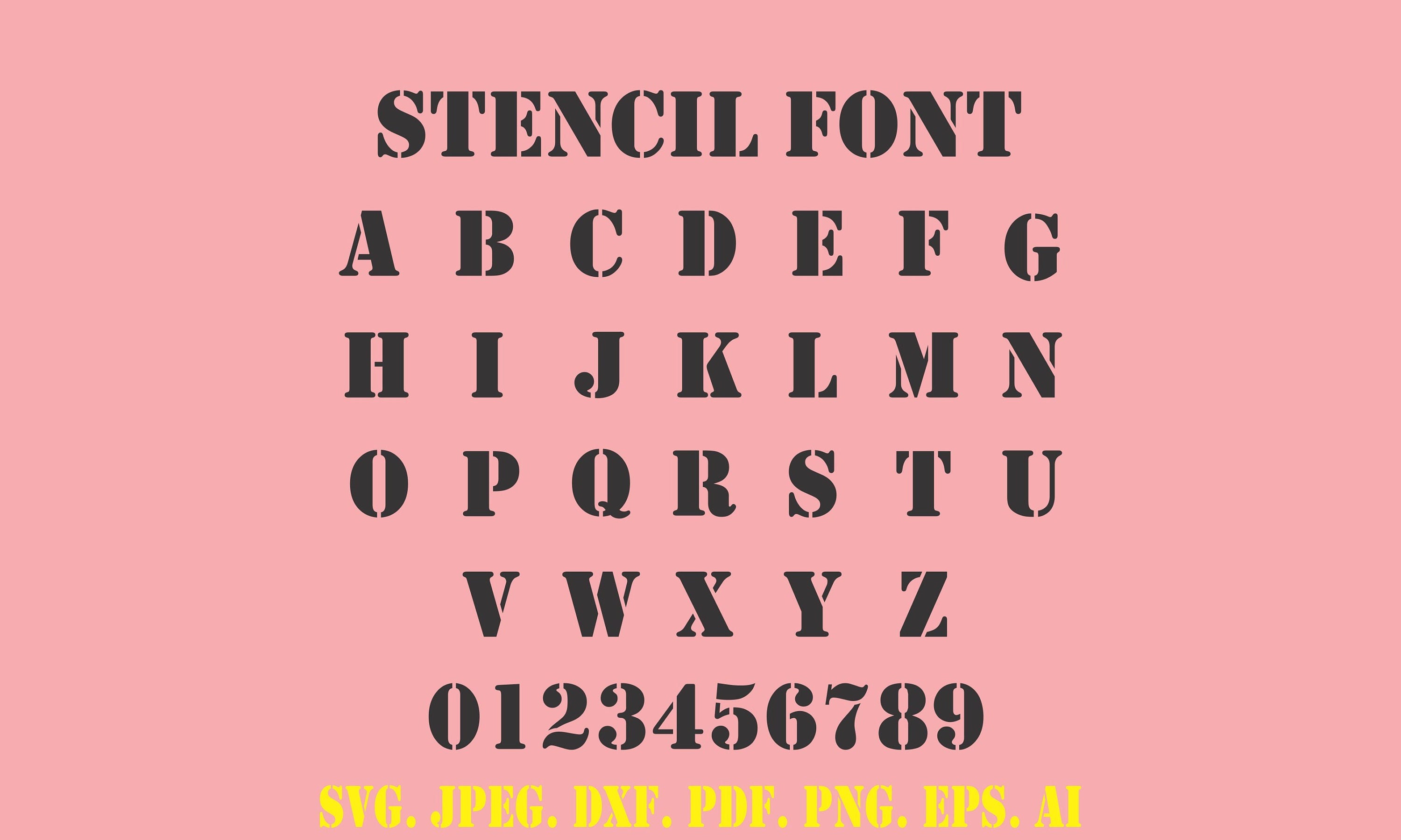 Stencil Font SVG Stencil Alphabet Svgalphabet Stencil Etsy Hong Kong