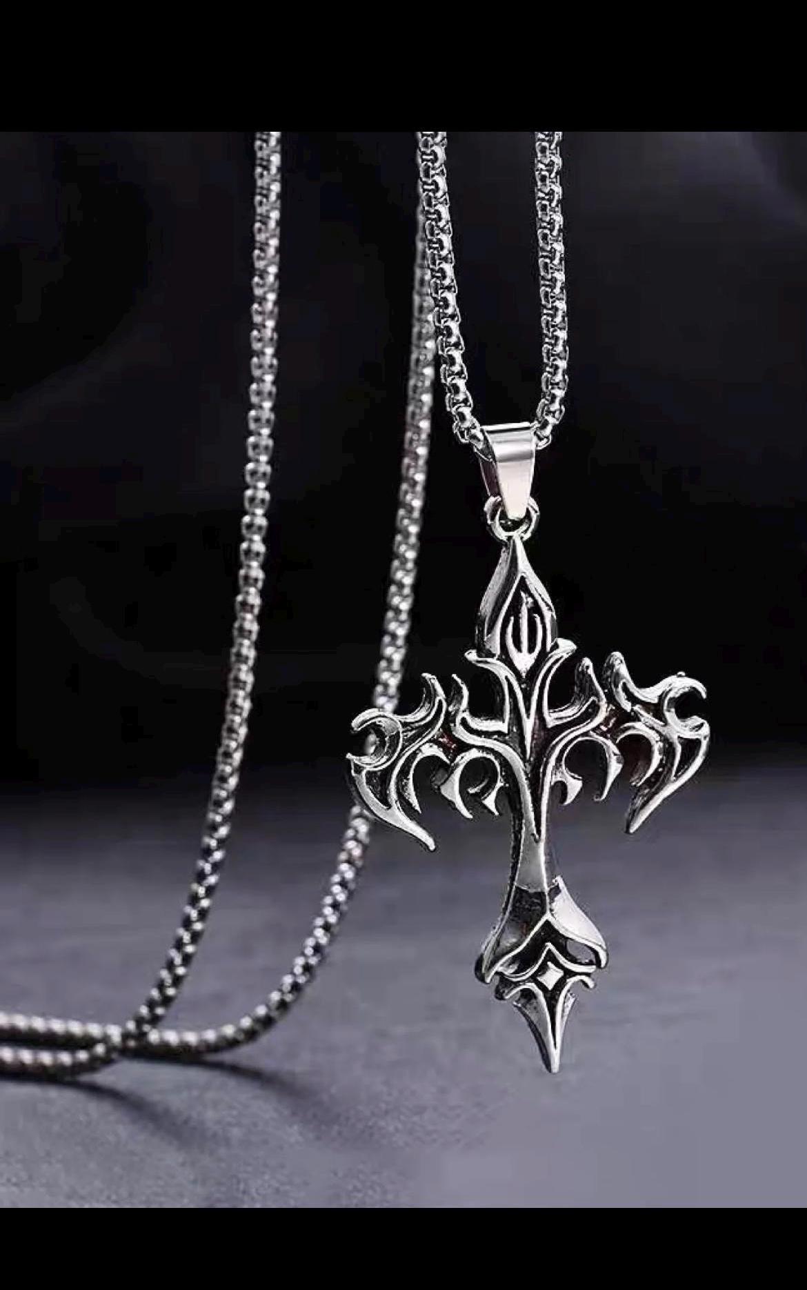 Gothic Cross Necklace - Dark Alt Religious Jewelry – Unisex Punk ...