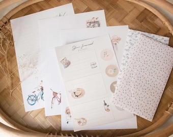 Brevskrivsetet Picknick - DIGITAL NEDLADDNING/Linjerat brevpapper och kuvert/Handskrivna brev/Brevvän/Snigelpost/Skrivbrevset