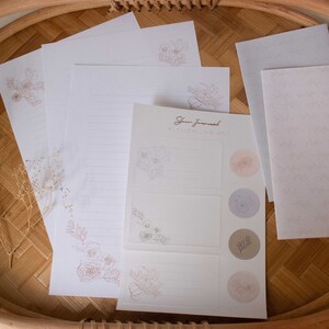 El conjunto de escritura de cartas florales_ DESCARGA DIGITAL//Papel de escritura forrado y sobre/Cartas escritas a mano/Amigo por correspondencia/ Correo postal/ Conjunto de papelería