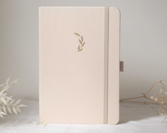 Linne Dot Grid Notebook, Olivblad, A5 Prickig Journal Tjockt Papper