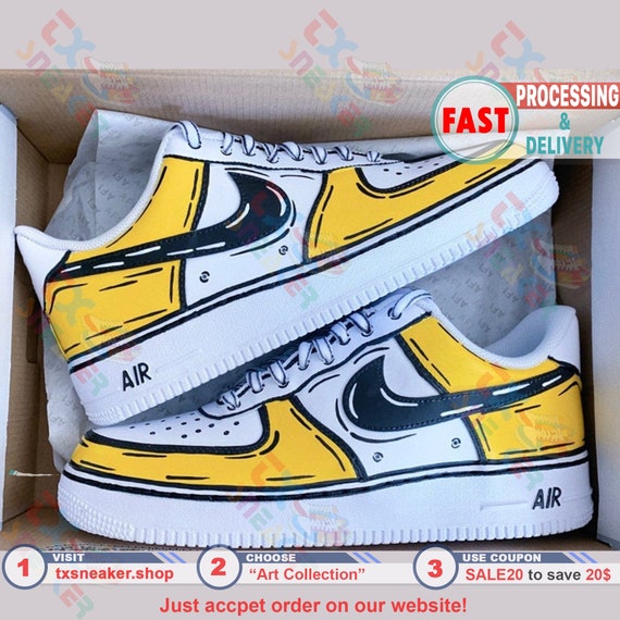 Nike, Shoes, Custom Air Force Shoes Yellow