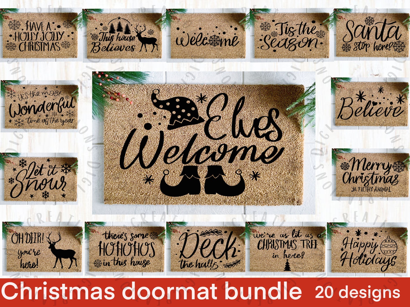 Christmas Doormat SVG Bundle Sign SVG Bundle Doormat Svg Etsy