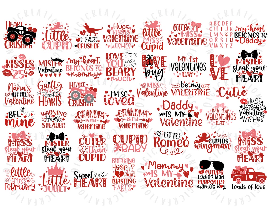 Valentine Svg Kids Valentine Svg Bundle Valentine's Day - Etsy