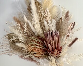 Bridal bouquet, native dry flower bouquet arrangement, wedding flowers decor, artificial flower bouquet,dry banksia protea flowers