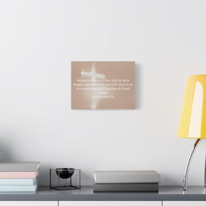 Inspirational Canvas Art - Christian Wall Decor - Philippians 1:6 Quote - Perfect Gift for Faith, Home, and Office, Religious Art Print,