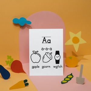 Tarjetas de fonograma de una sola letra- Tarjetas del alfabeto- Tarjetas flash del alfabeto-Tarjetas de fonograma-Sonidos de letras