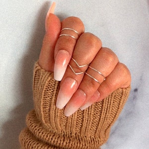 Sterling silver knuckle ring ∙ Stacking rings ∙ Midi rings ∙ Mid finger ring ∙ knuckle ring set ∙ Silver rings