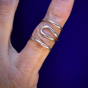 Arthritis finger splint for lateral deviation adjustable sterling silver 925 or yellow bronze, for EDS
