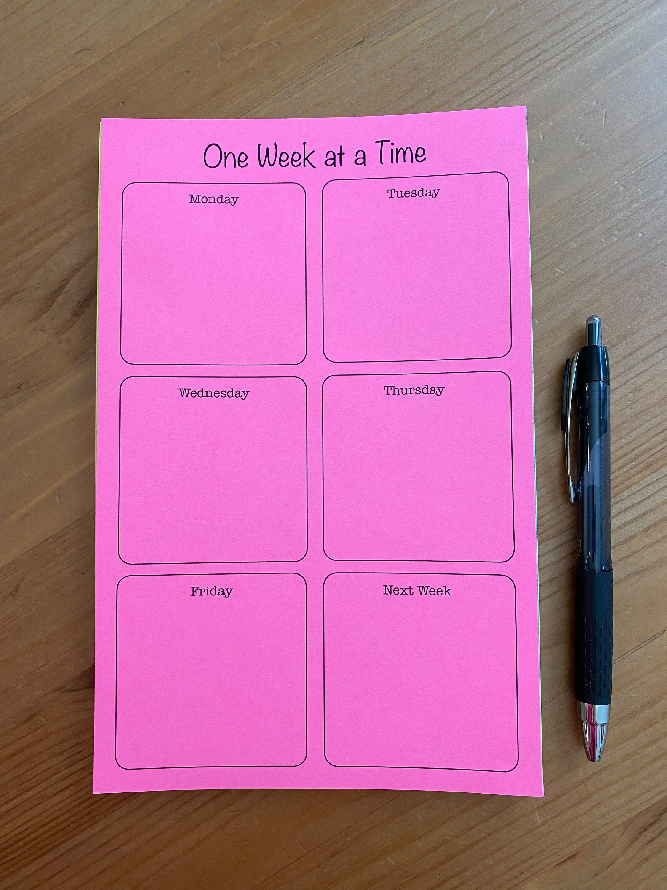 5 Day Weekly Planner Tear off Pad 50 Pages Etsy UK