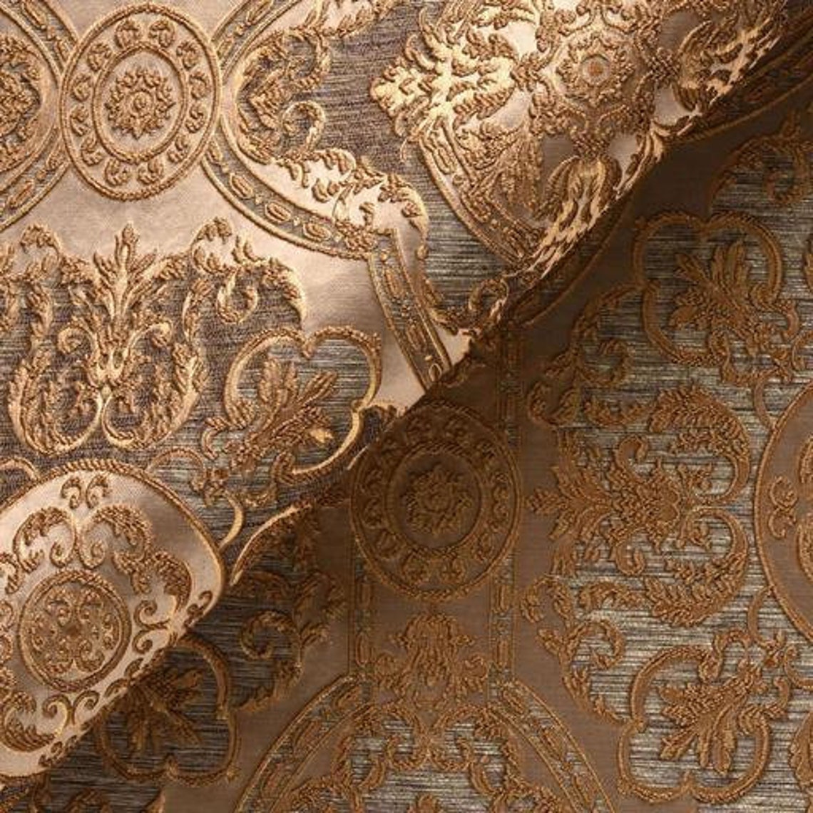 Damask Patterned Jaquard Upholstery Fabric for Furniture Etsy