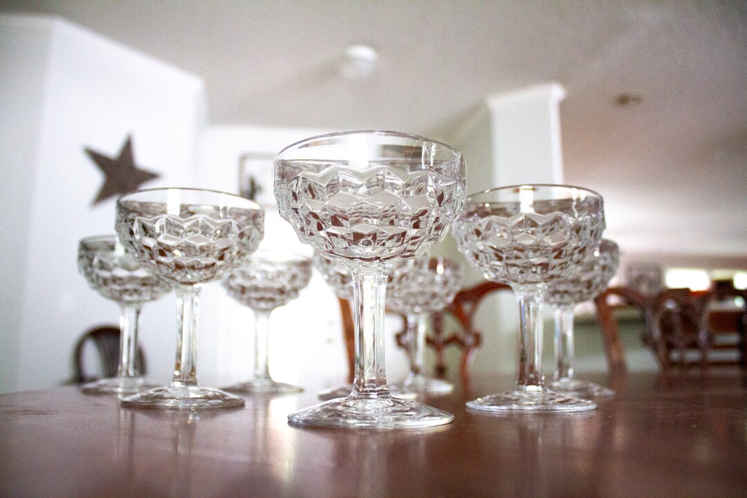 Vintage Glassware Set Vintage Glass Water Pitcher 11 Piece Etsy