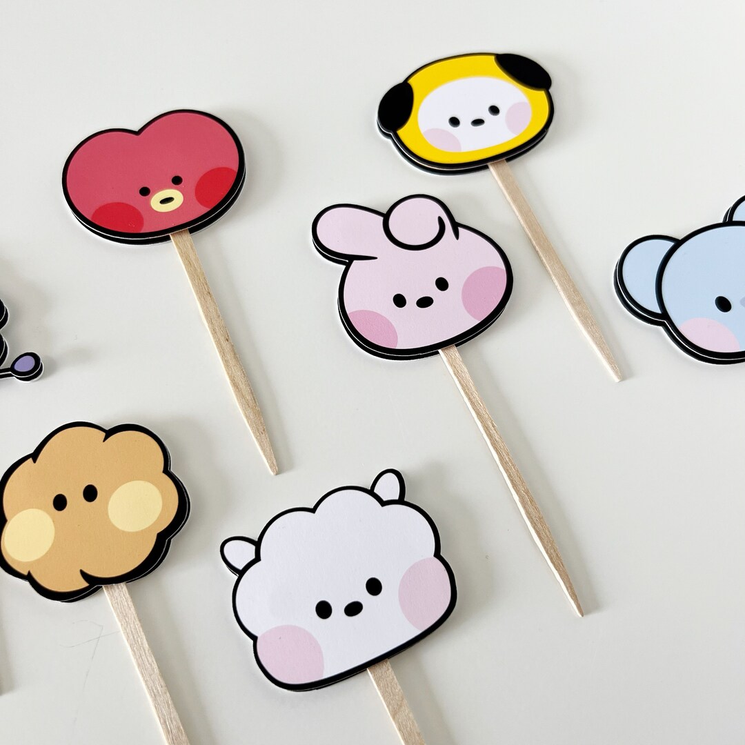 BT21 Minini Cupcake Toppers - Etsy