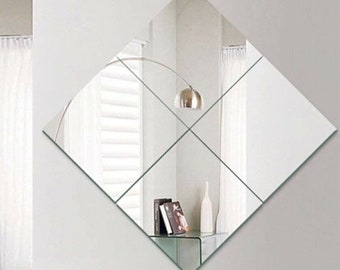 Home Decoration Decorative 1 Piece 25x25 Square Acrylic Silver Plexiglass Mirror