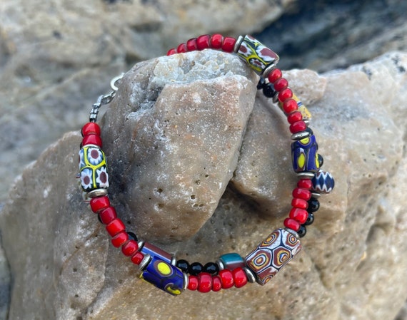 SIERRA- Murano Glass Beads Set with Earrings & Bracelet -  www.LaBellaDentro.com