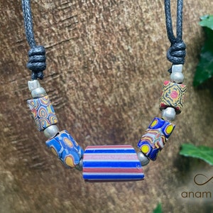 Antique Murano glass bead necklace | adjustable cord