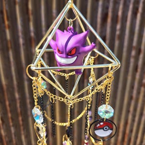 Gengar Geometric Suncatcher with 30mm Silver Crystal Prism Ball