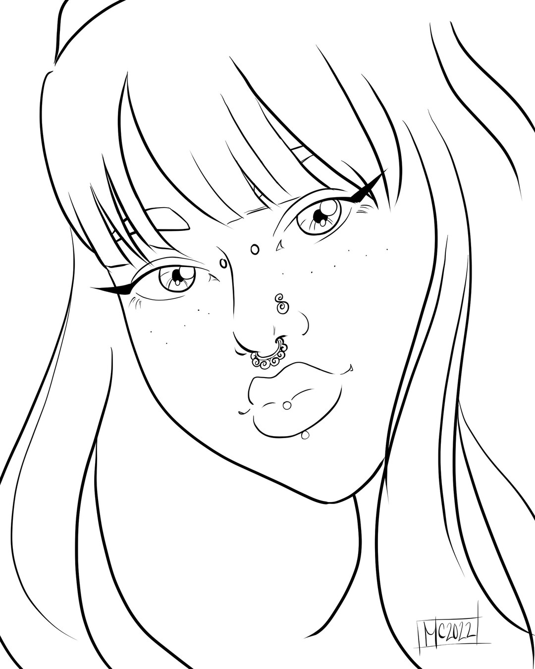 Line Art Portrait Etsy