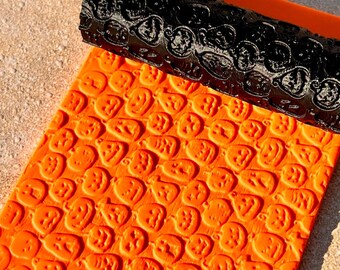 Small Pumpkin Face Polymer Clay Texture Roller: Jewelry & Ceramic Tool