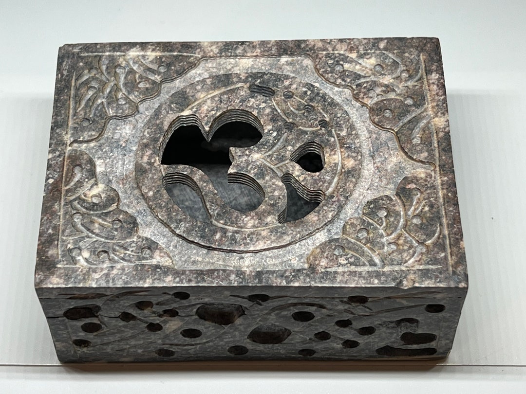 Soapstone Hand Carving Box Made in India - Etsy