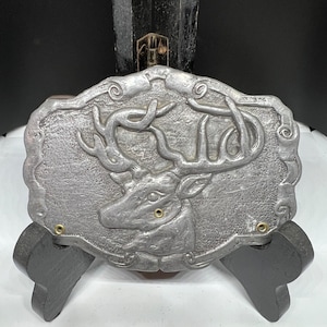 Pewter elk belt buckle