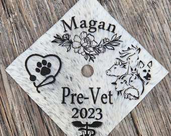 Cowhide Grad cap topper