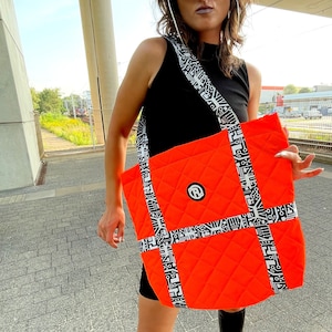 Anunnaki Orang Maxi Bag - Grand sac fourre-tout orange XXL