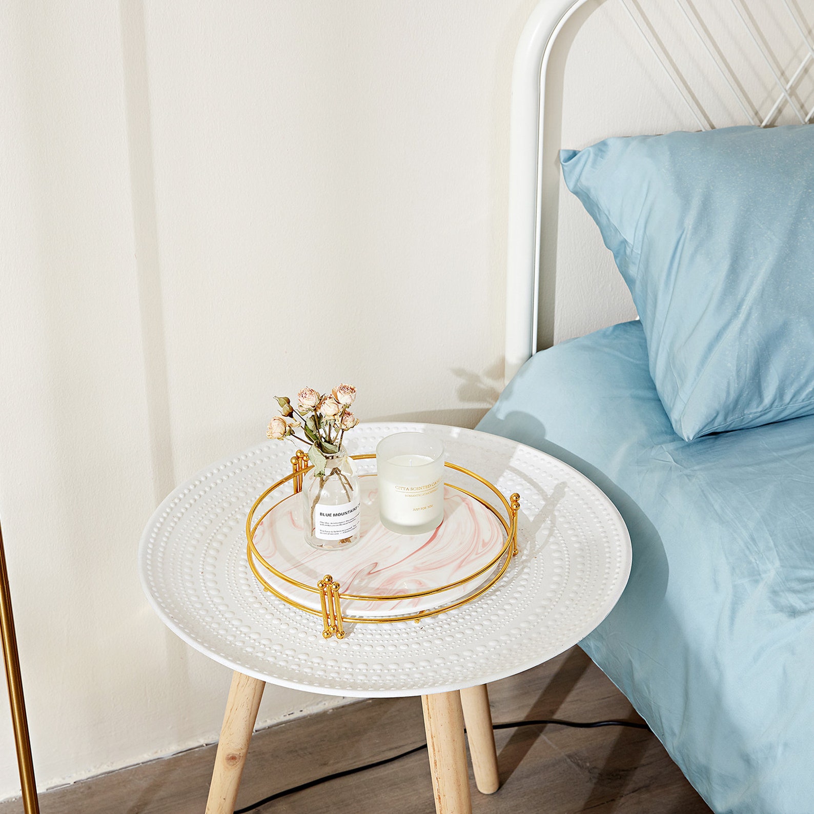 Pink Coffee Table Tray Decorative Tray with Gold Stand Etsy