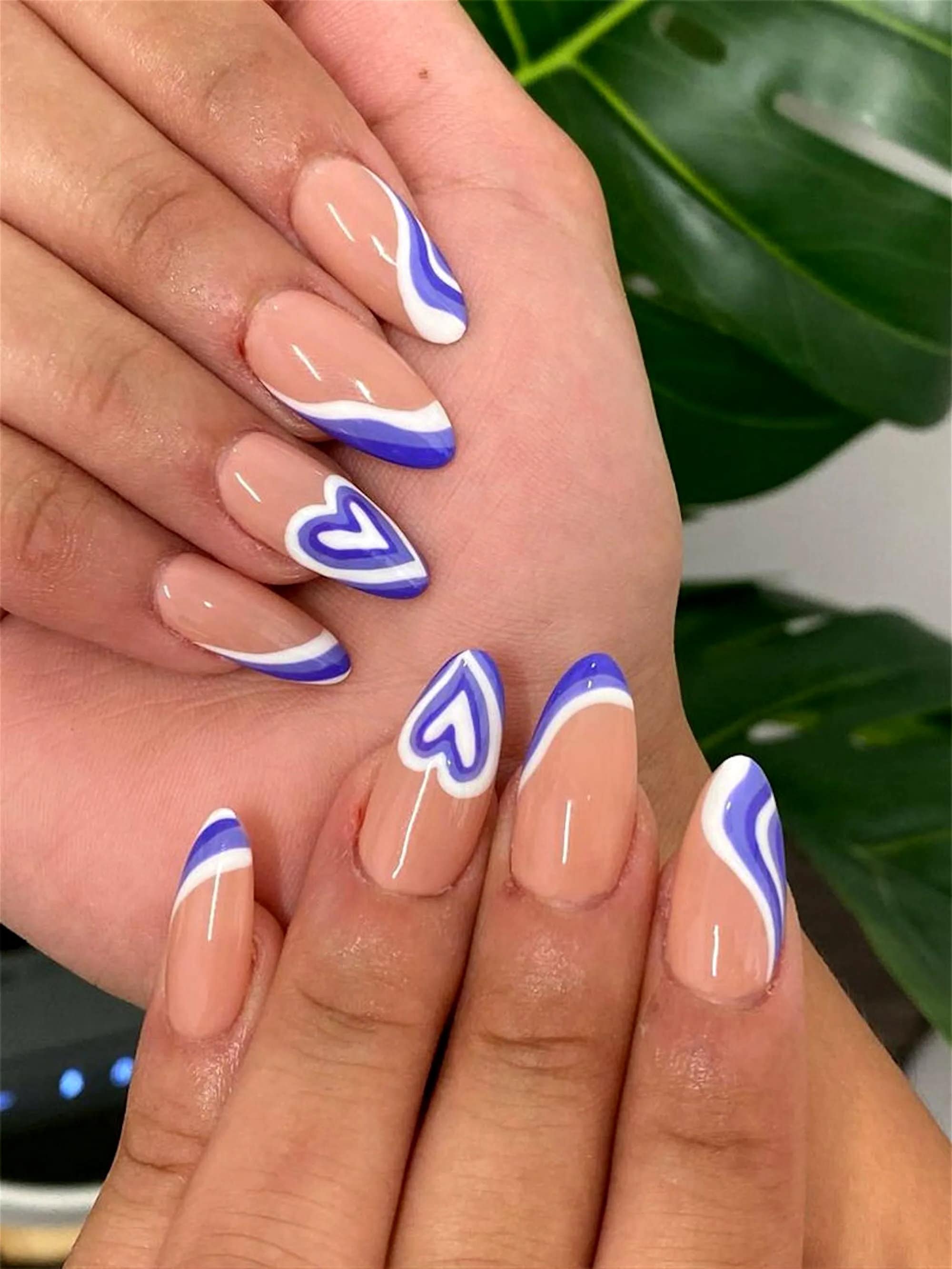 Press on Nails Heart Fake Almond Nails Press on Nails Short - Etsy Finland